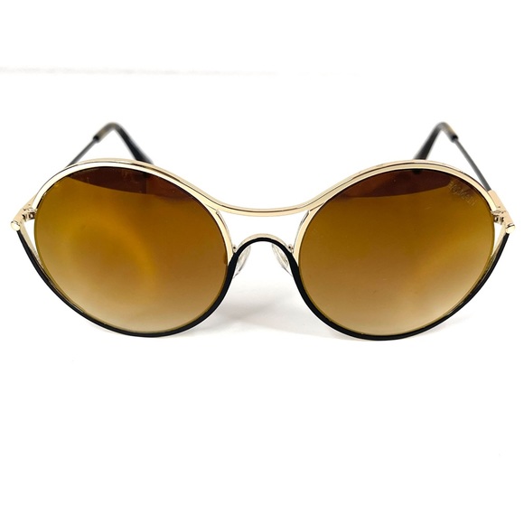 BALMAIN 52mm Round Sunglasses Gold Made In France main image 3